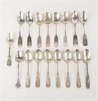 17 American Sterling & Coin Silver Spoons