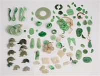 Large Lot of Jade Discs & Small Jade Carvings