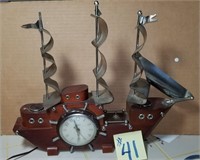 Vintage Ship TV Lamp-Clock did work,