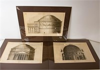 Three 17th C. Rome Architectural Engravings