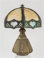 Slag Glass Shade Table Lamp