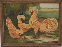 Painting of Polish Chickens