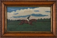 19th C. Oil on Canvas "Merry Hampton"