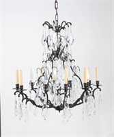 Crystal and Metal 8-Light Chandelier