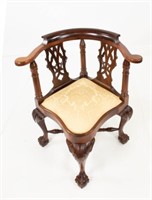 Chippendale Style Carved Corner Chair