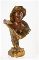 Style of Henri Godet, Art Nouveau Bronze Bust