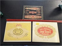 3 VTG Framed Cigar Labels
