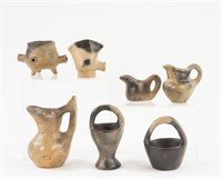 Group of Catawba Indian Pottery Including Pipes