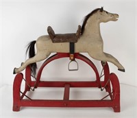 Carved and Painted Wood Rocking Horse