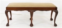 George II Style Carved Mahogany Bench