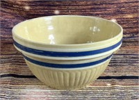 Vintage 11" Stoneware Blue Banded Mixing Bowl