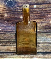 Vintage 9" EC boozs brown old cabin whiskey bottle