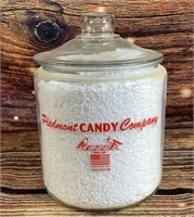 2004 8" Piedmont candy company glass jar w lid