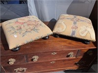 Pair of tapestry stools