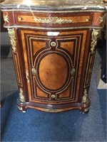 Gorgeous Marble Top Mahagony Hall Chest With Pull
