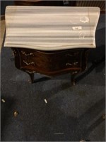 Marble Top Mahagony Bombay Chest with Bronze Trim