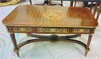 Cherry Coffee Table with Inlay and Gold Trim