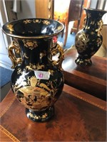 Ornate Vase with Hand Painted Renaissance; Gold an