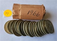 1966 Kennedy Half Dollar Roll