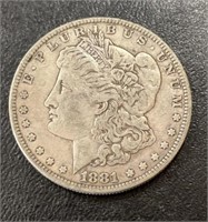 US Coins 1881-O Morgan Silver Dollar Circulated