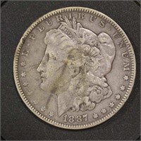 US Coins 1887 Morgan Silver Dollar Circulated