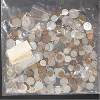 Worldwide Coins Bagful of Foreign Coins, some silv