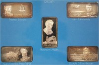 US Silver Ingots 5 ounces in 5 Greatest Americans