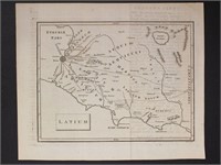 Circa 1750 Ancient Latium Roman Empire map, very f