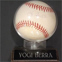 Signed Yogi Berra baseball with certificate baseba