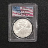 US Coins 2001 Silver Eagle Recovered from Ground Z