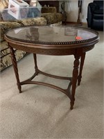 Vintage coffee table, glass top