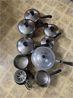 Revere ware pots and Tfal skillets