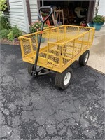 Lawn cart with rubber tires