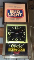 Lighted Beer Signs, Bud Light & Coors, Tested
