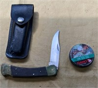 4” Buck Knife & Tin of .177 Pellets