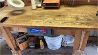 Wooden Work Bench, Contents of Shelf & Drawer