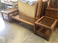 Wood Coffee Table and Matching End Tables