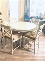 Cream Colored Wooden Round table~4 Chairs
