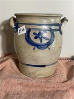 Salt Glazed Pottery Crock with Cobalt Design