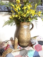 Antique French Pitcher with flowers and more