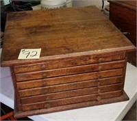 Antique Oak Type Set Cabinet 21” X 22” X 12” tall