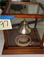 Collector Brass Ship Bell & Show Case
