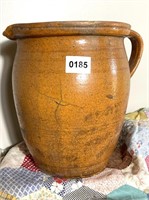 Antique French Carmel Glaze Terracotta Confit Pot