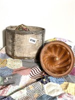 Antique French Bunt pan & Early Grain Box