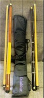 Two Pool Sticks with Carrying Case Dufferin Zodiac