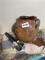 Antique French Terracotta 2 Handled Confit Pot
