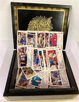 Cigar Box with Vintage Basketball Cards