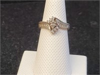 Genuine Diamond White Gold Ring size 7.5