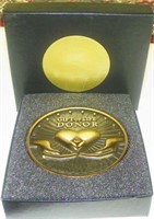 Bronze Gift of Life Donor Metal In Box