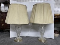 TWO GLASS LAMPS